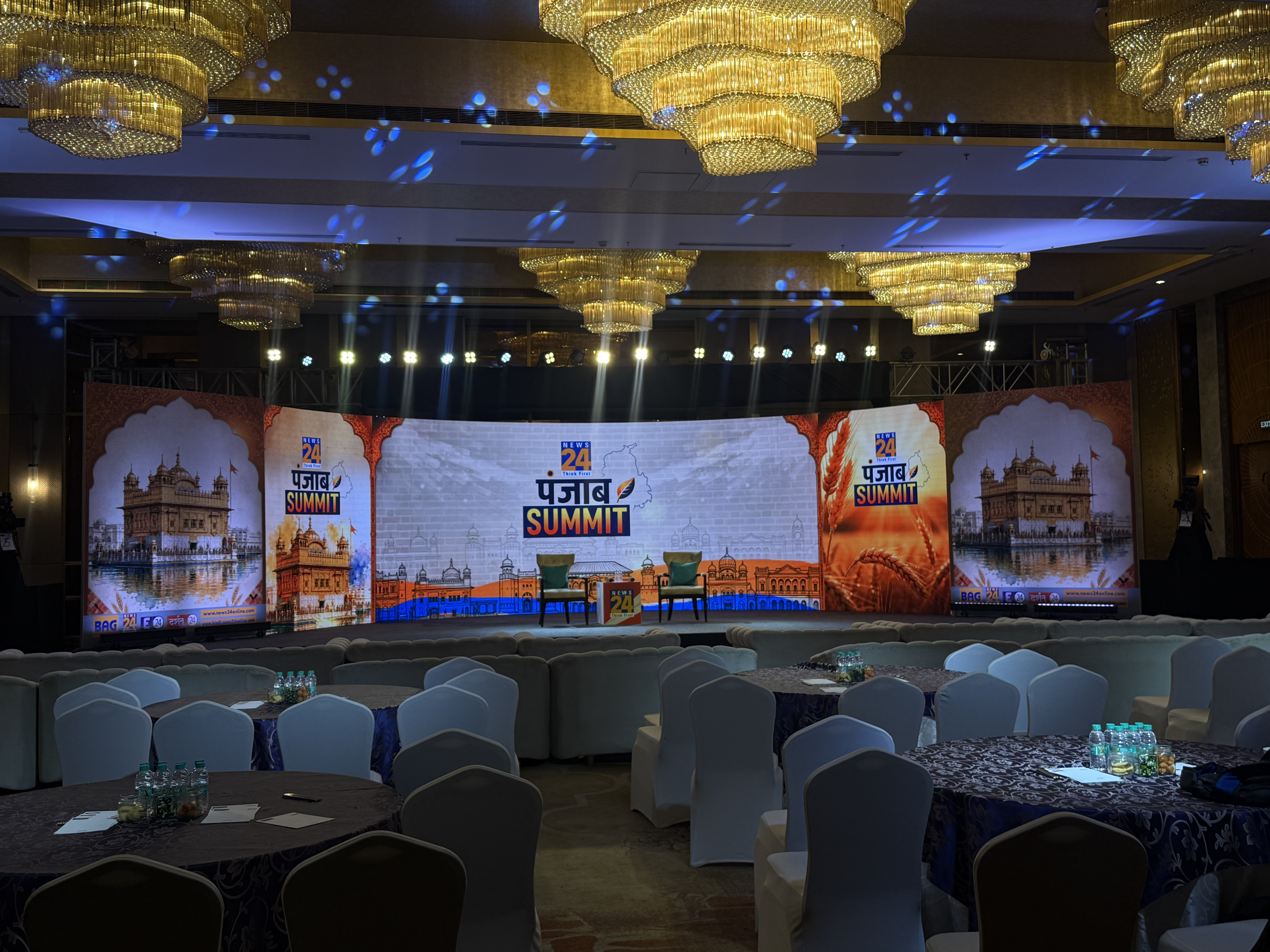 LED screen conference setup